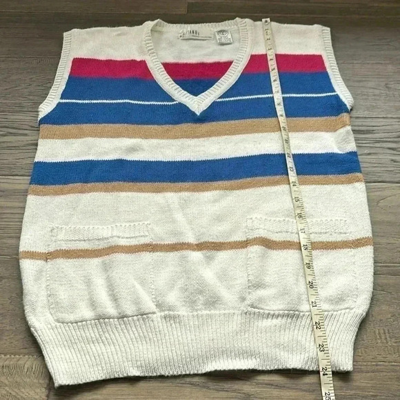 🔥Gitano🔥  | Vintage striped knit sweater vest with pockets - Picture 6 of 7